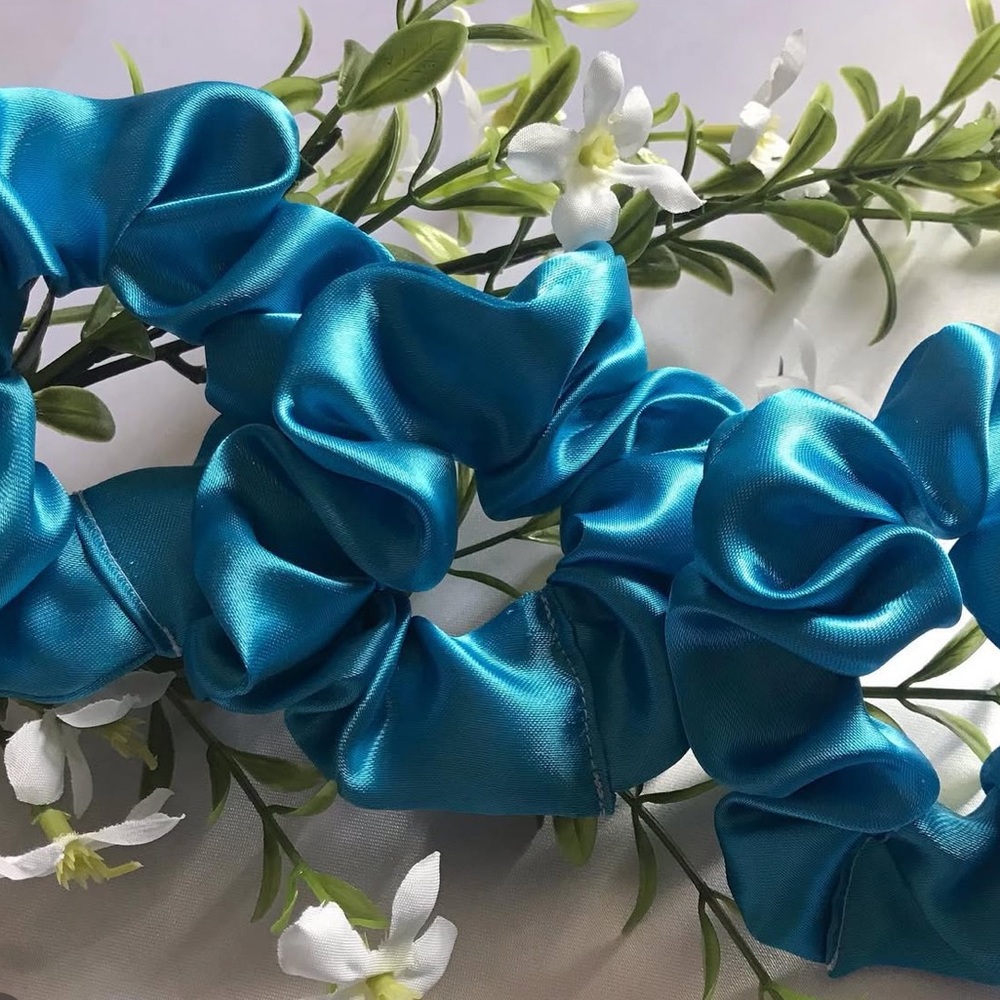 Blue Handmade Scrunchie